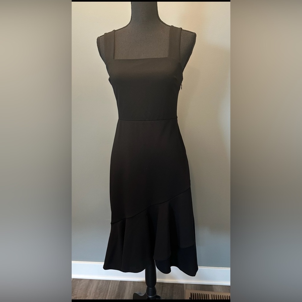 Express fitted square neck midi dress